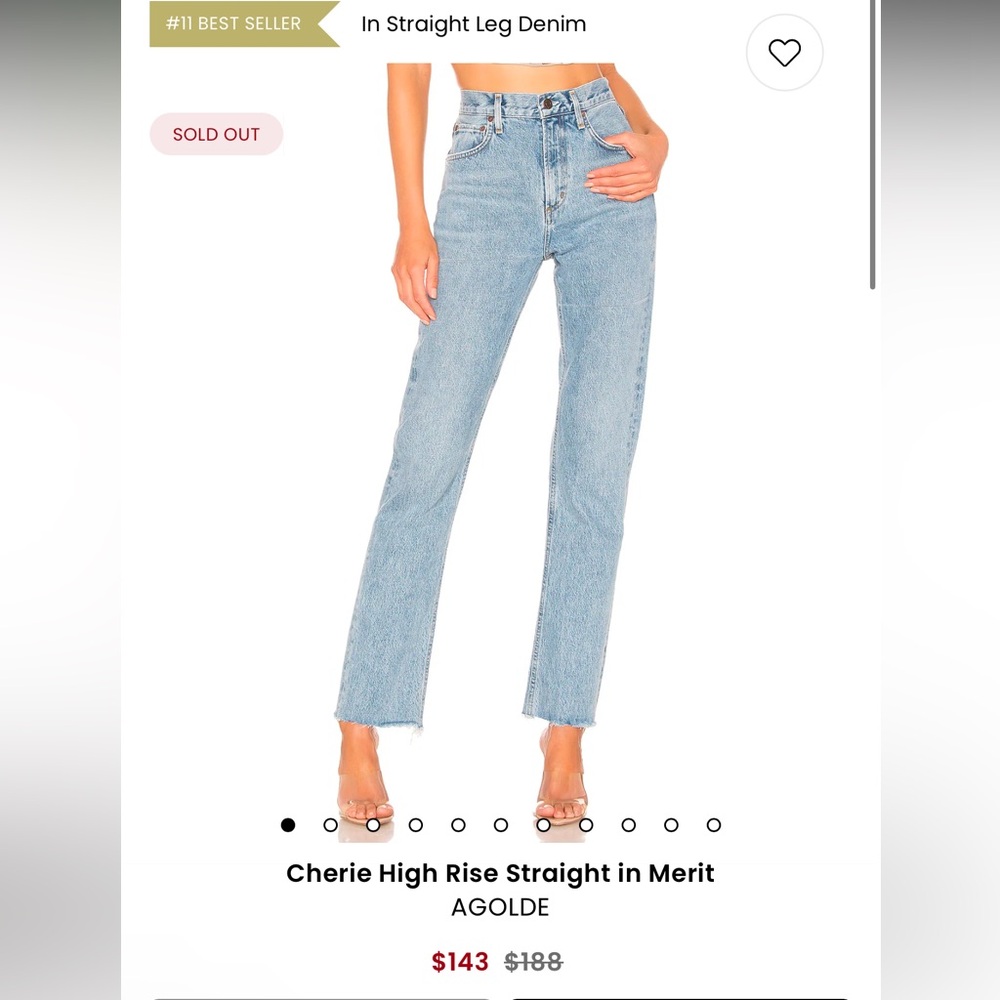 AGOLDE Cherie High Rise Straight in Merit size 26